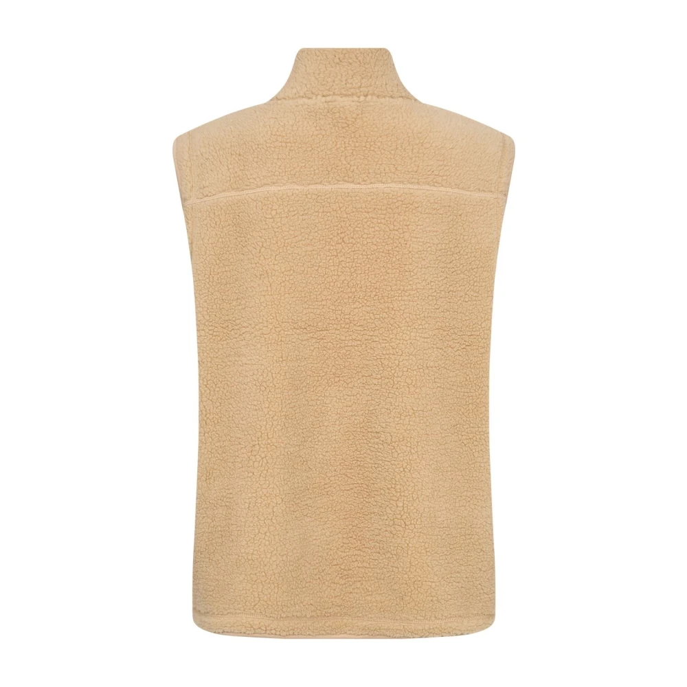 Soyaconcept Teddy Gilet met ritssluiting Beige Dames