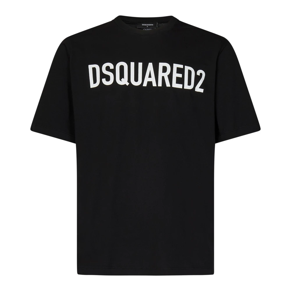 Dsquared2 Svart Logo Loose Fit T-shirt Black, Herr