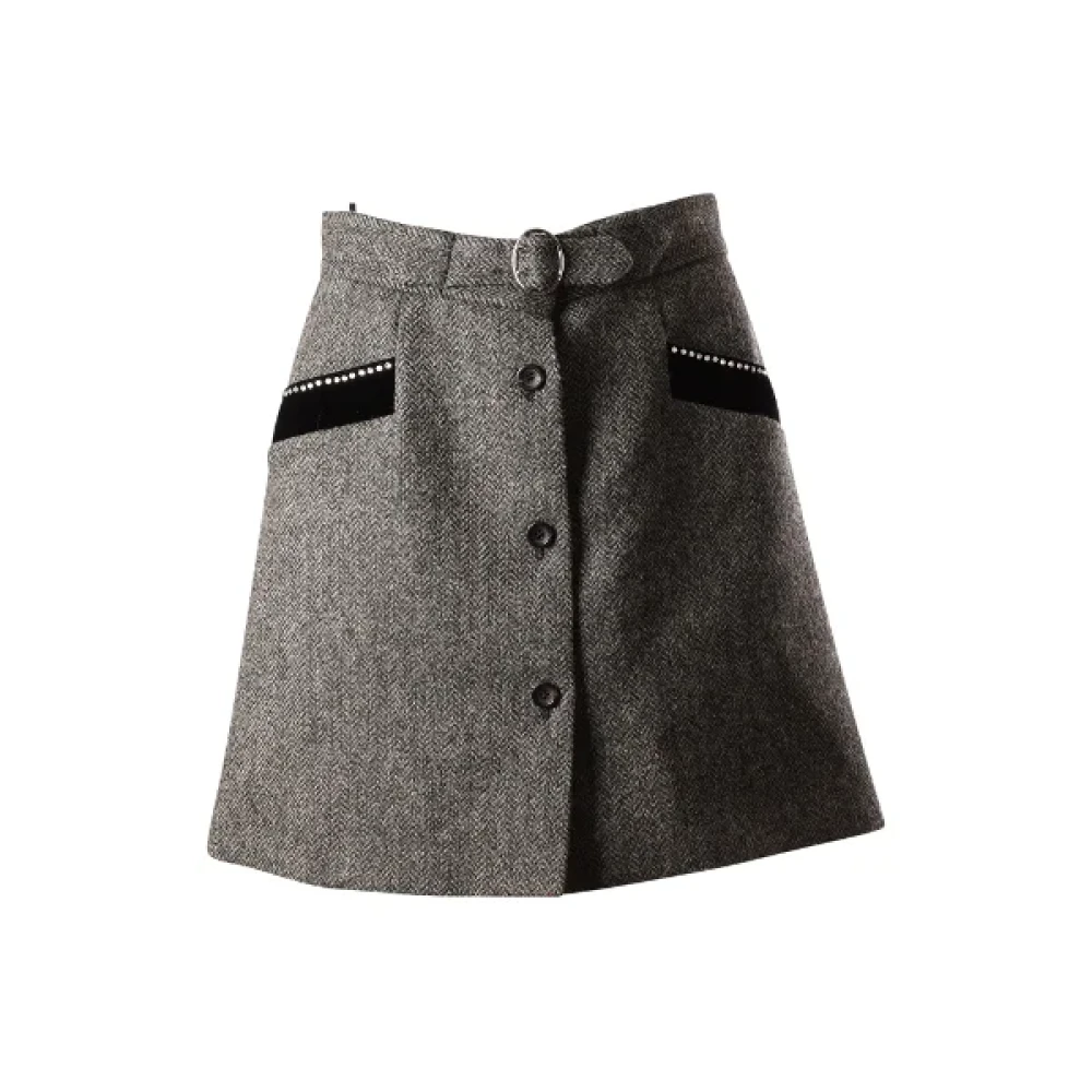 Miu Pre-owned Wool bottoms Gray Dames