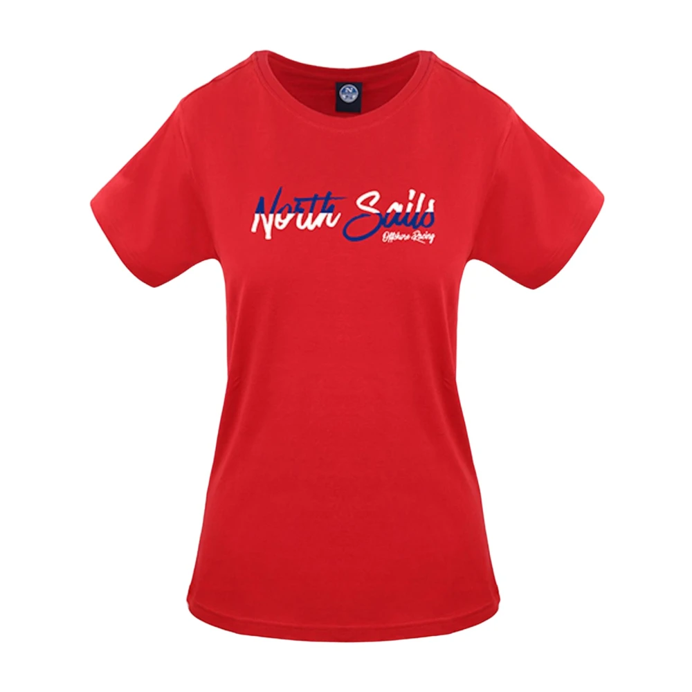 North Sails Korte Mouw Katoenen T-shirt Effen Red Dames