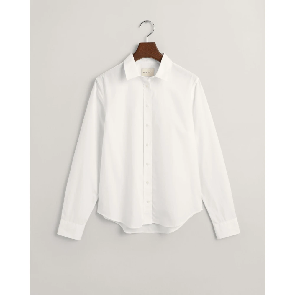 Gant Regular fit popeline overhemd White Dames