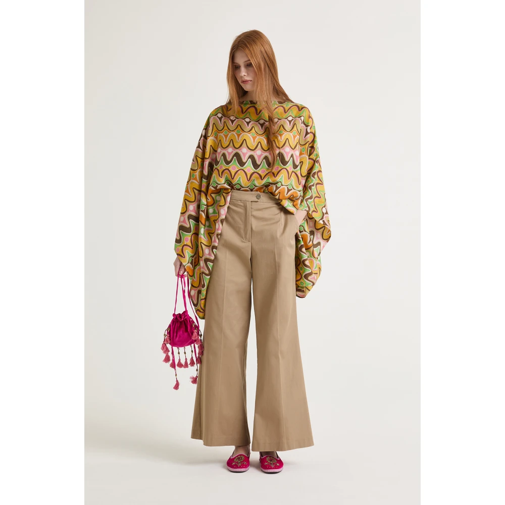 Maliparmi Sartorial Gabardine Broek Brown Dames