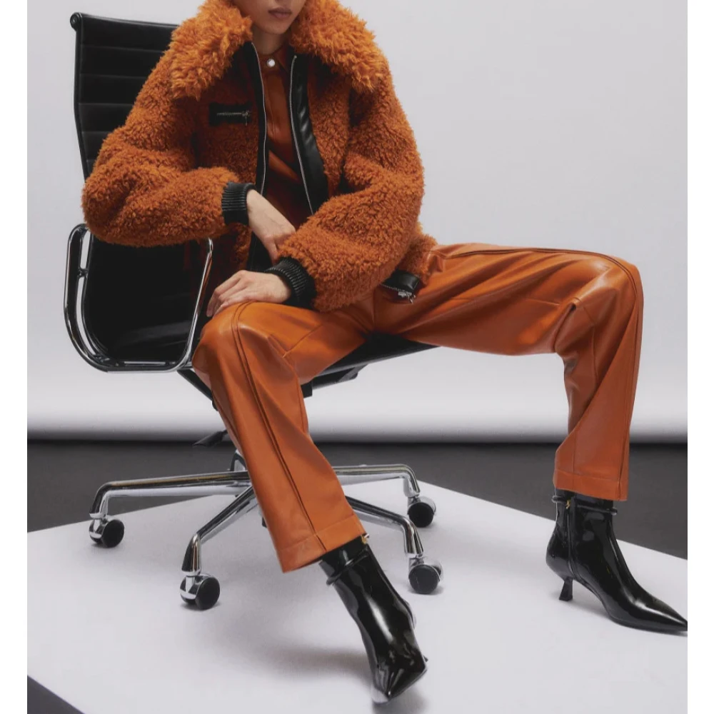 PATRIZIA PEPE Omkeerbare Korte Jas Stijl 2O0139E054 Brown Dames