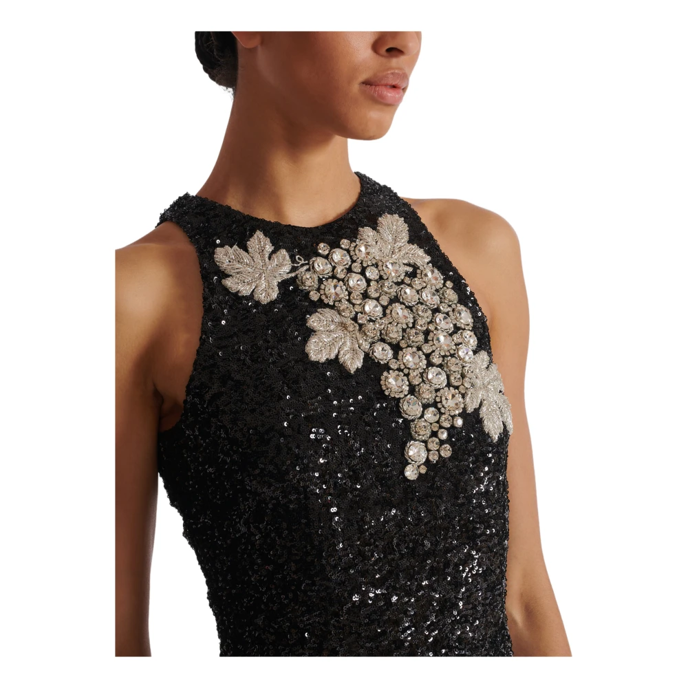 Balmain Pailletjurk met druivenborduursel Black Dames
