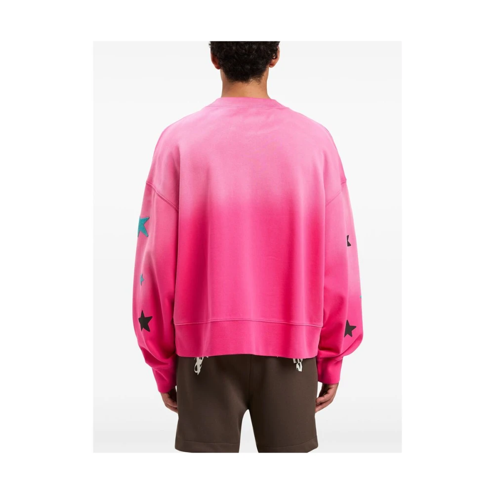 Palm Angels Hot Pink Logo Print Sweater Pink Heren