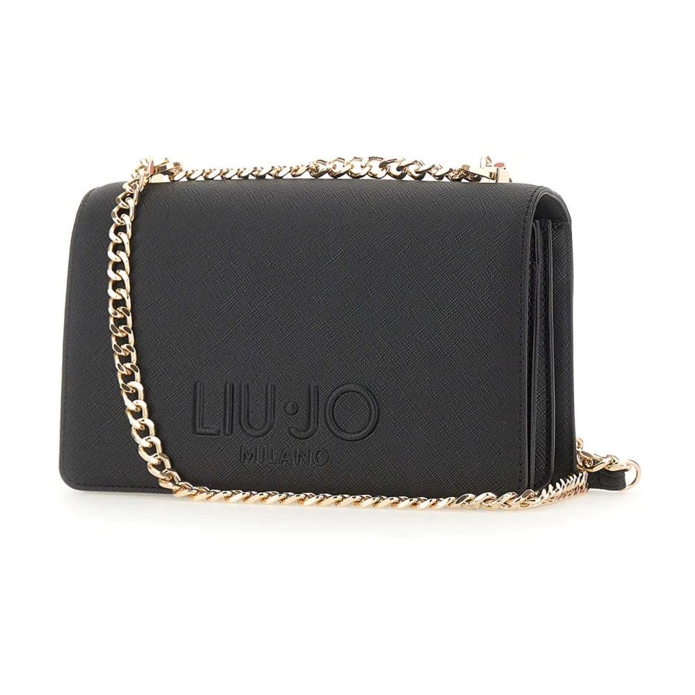 Liu Jo Women's Black Shoulder Bags, One Size, Medium Embossed-Logo Cross Body Bag