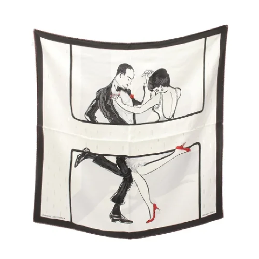 Hermès Vintage Pre-owned Silk scarves White Dames