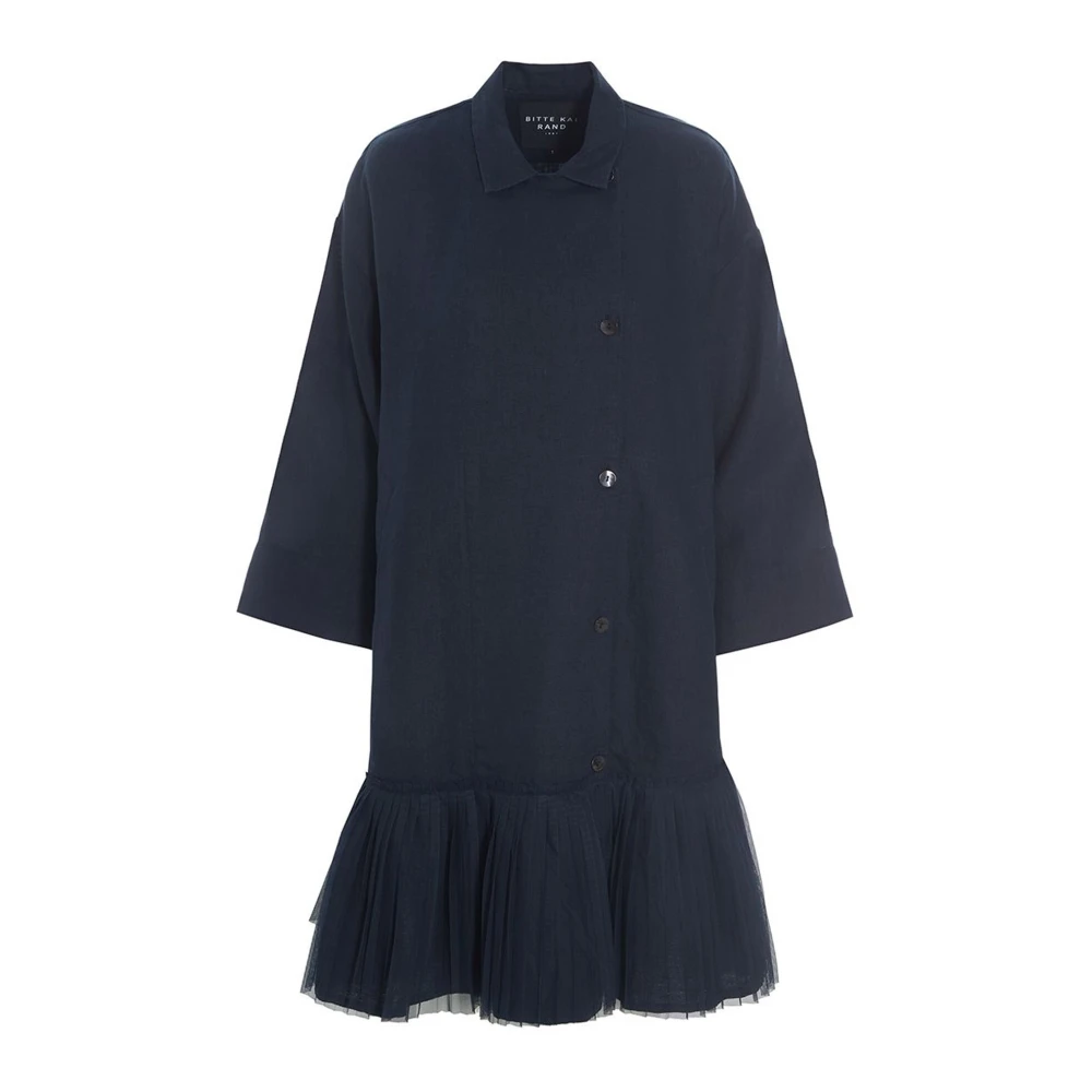 Bitte Kai Rand Donker Middernacht Oversized Linnen Jurk Blue Dames