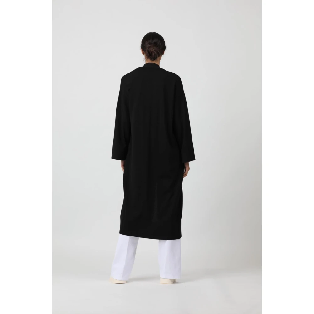 Alpha Studio Lang Gebreid Vest Black Dames