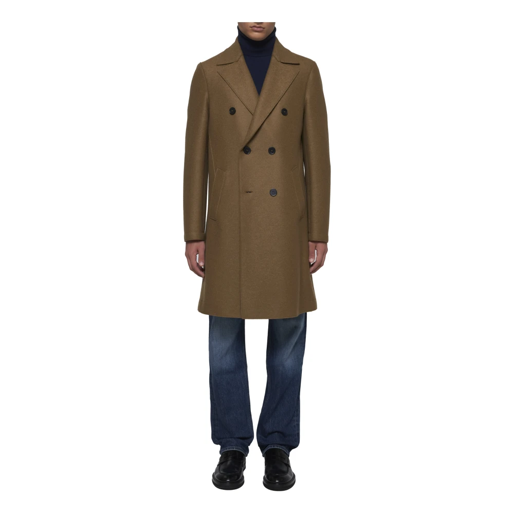Harris Wharf London Double-Breasted Jas Brown Heren
