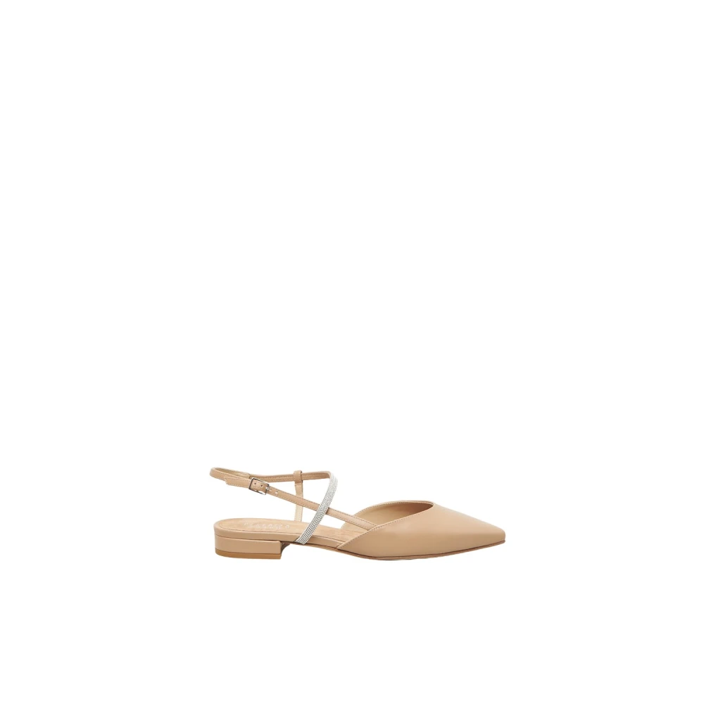 Flate skinn slingback pumps med Punto Luce