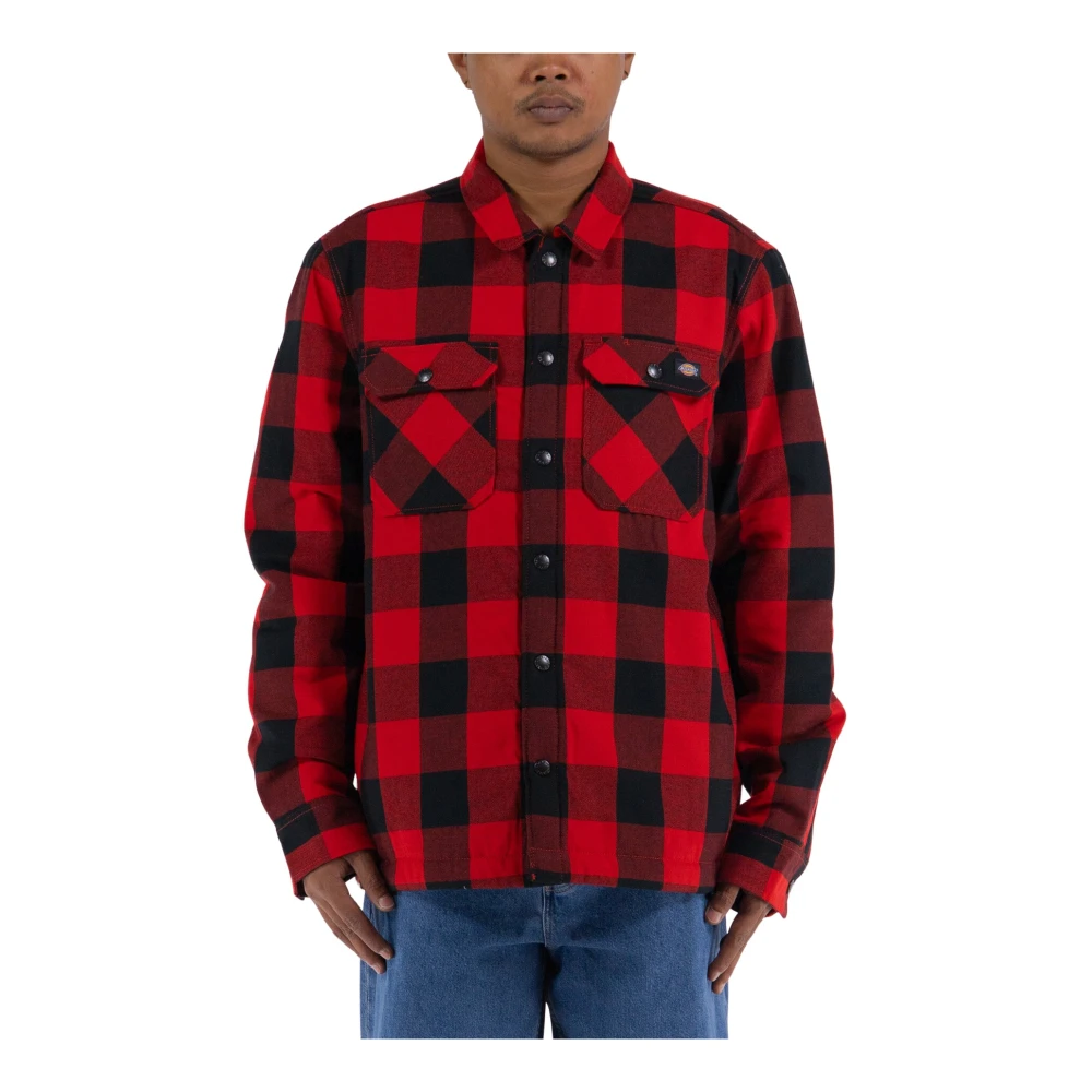 Dickies Rode Katoenen Overhemd voor Heren Red Heren