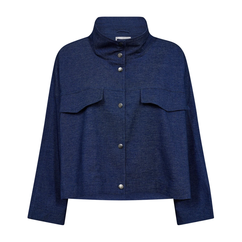 Co'Couture Boxy Jas met klepzakken Blue Dames