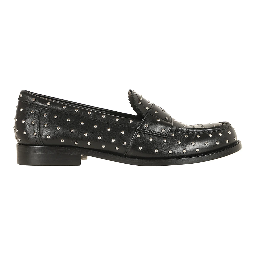 TORY BURCH Zwarte leren loafers elegante stijl Black Dames