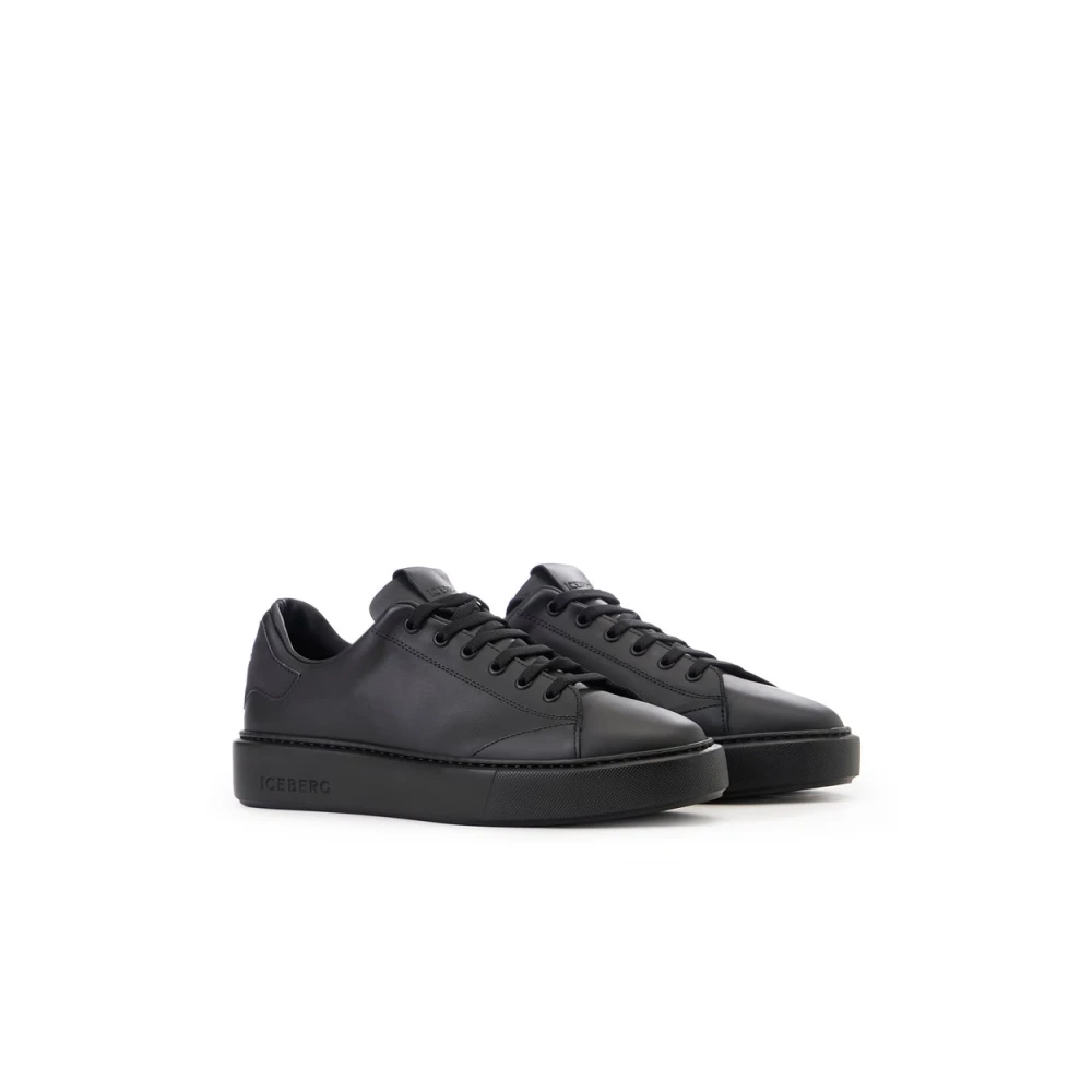 Iceberg Lage zwarte sneakers met XL zool Black Heren