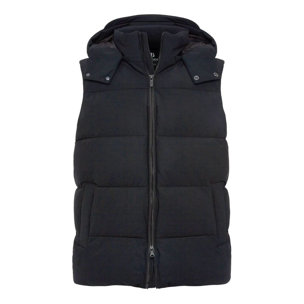 Boggi Milano Nylon Stretch Gewatteerd Vest Black Heren