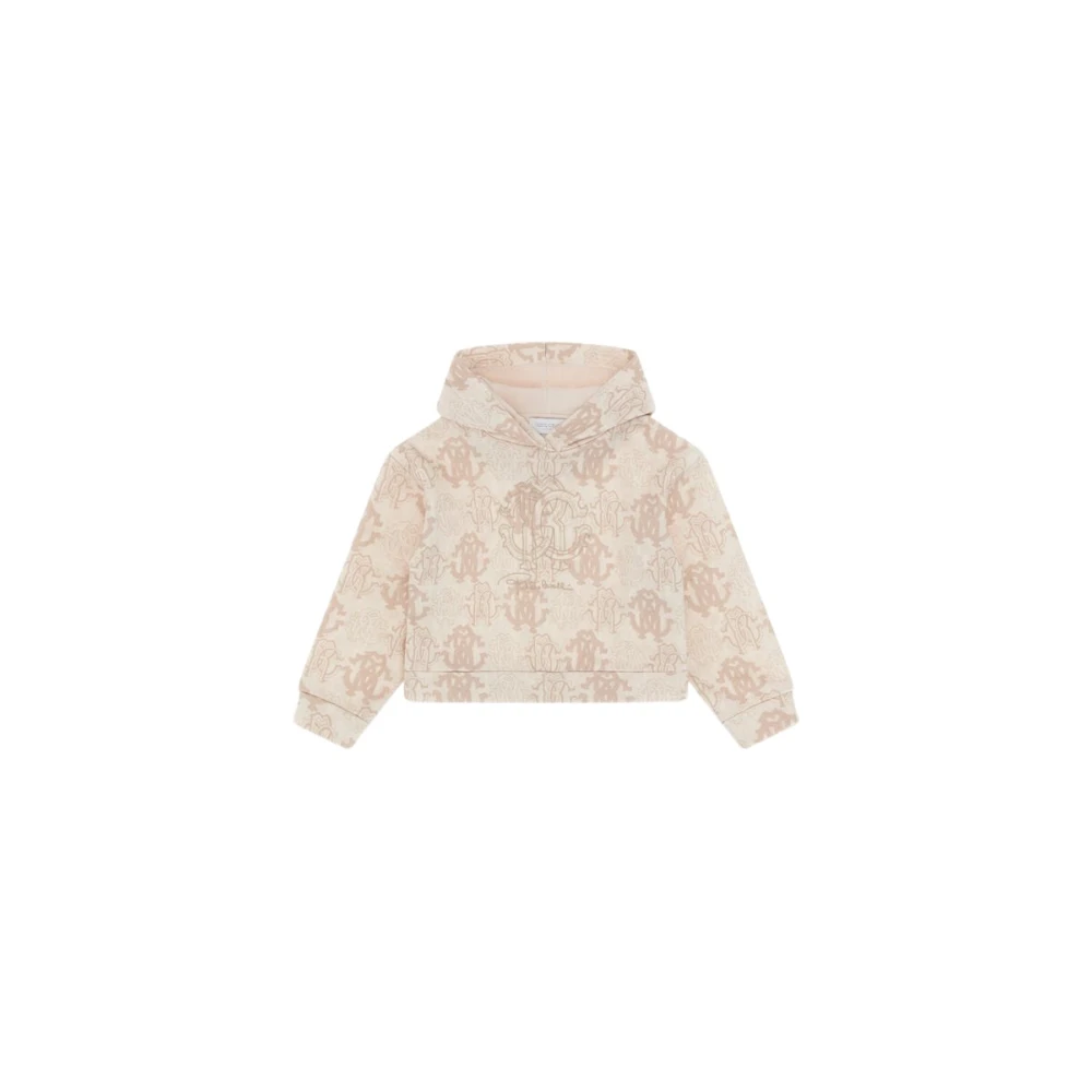 Roberto Cavalli Women's Beige Monogram Hooded Sweatshirt