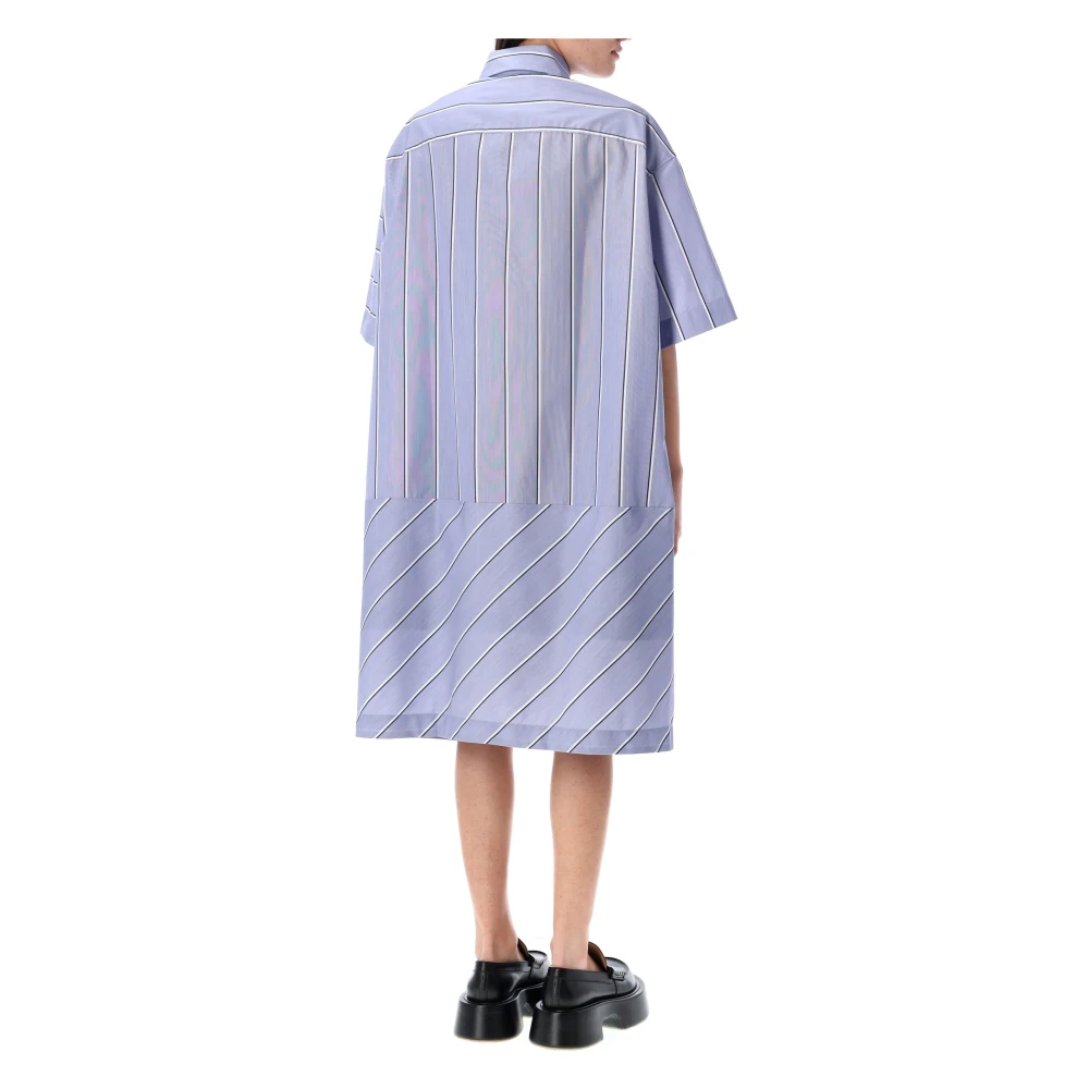 JW Anderson Glacier Blue Patchwork Overhemdjurk Blue Dames