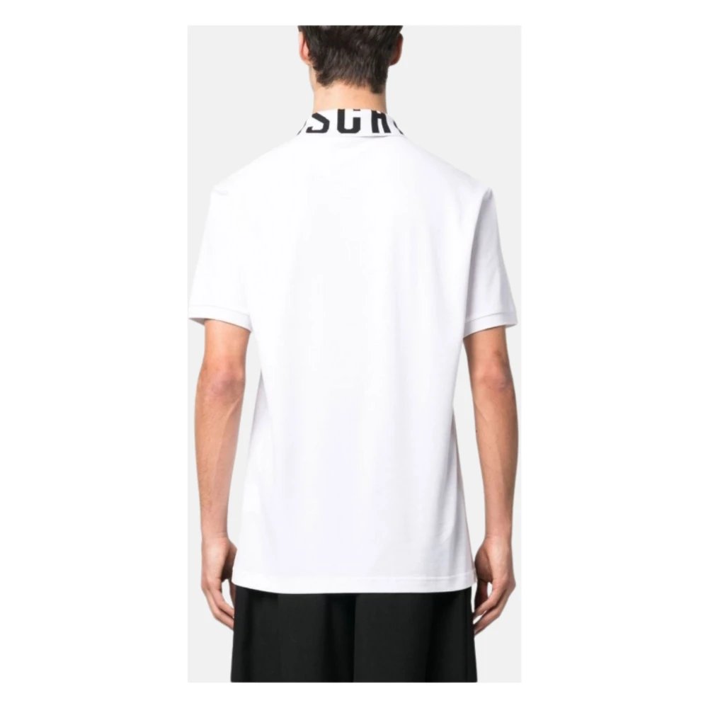 Moschino Logo Polo T-shirts en Polos Wit White Heren