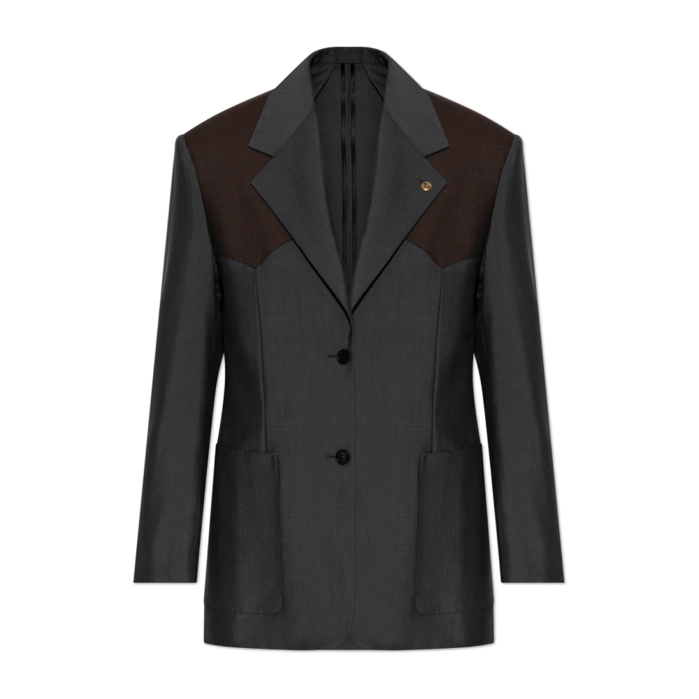 Versace Vrouw Grijs Jassen Dames, S, Wol, Wool-Mohair Blazer