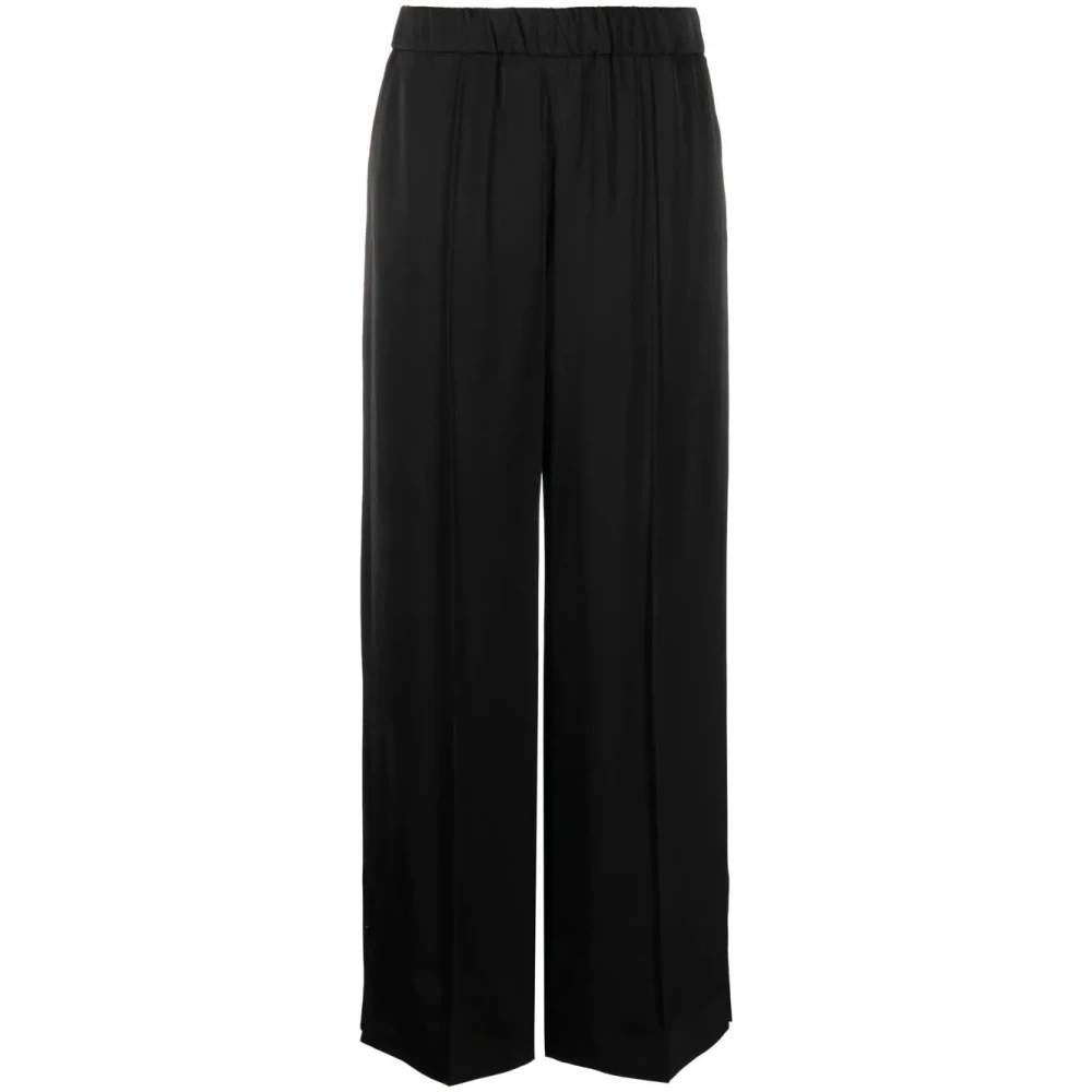 Jil Sander Women's Black High-Waist Wide-Leg Trousers - Wide Trousers - 2XS - Trousers