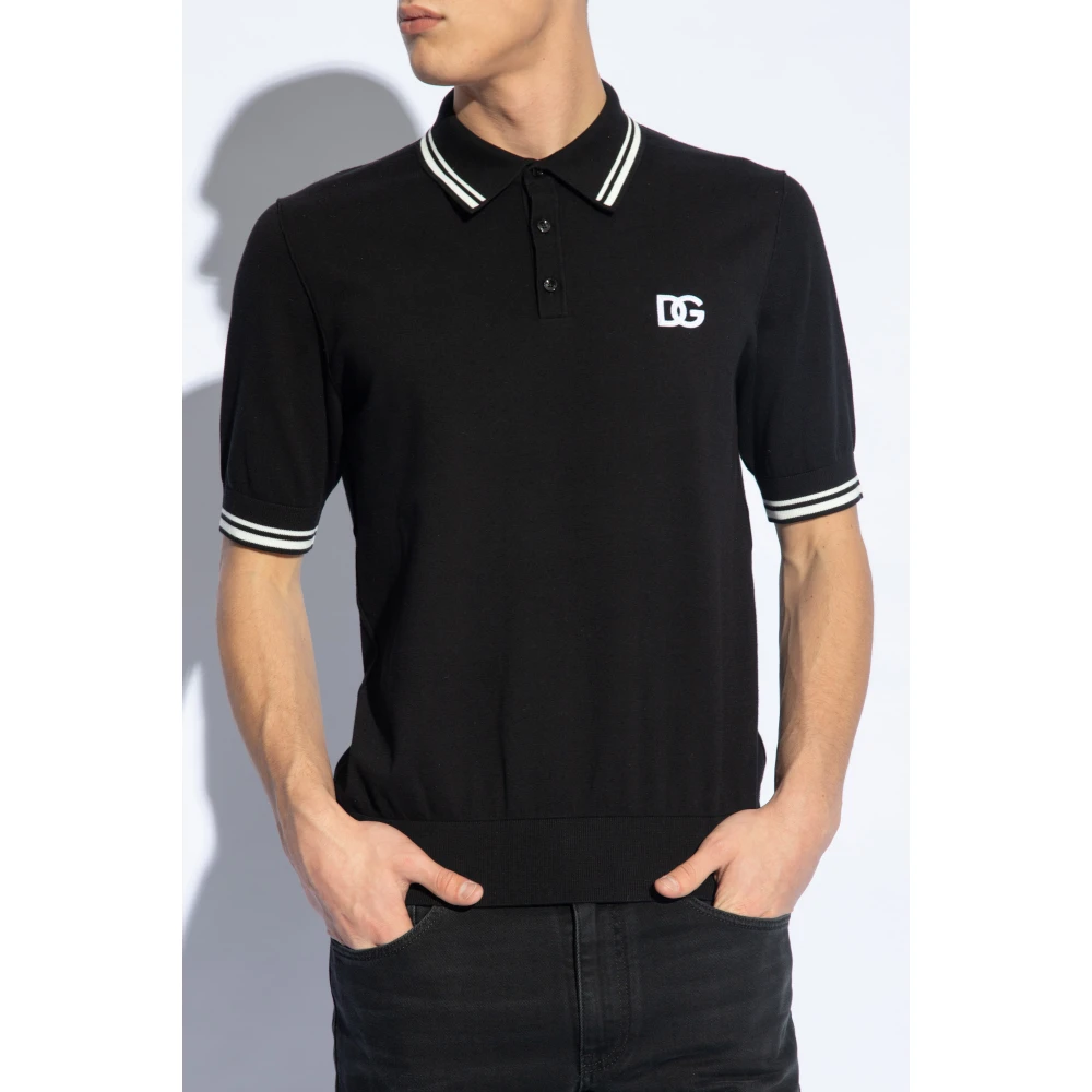Dolce & Gabbana Katoenen poloshirt Black Heren