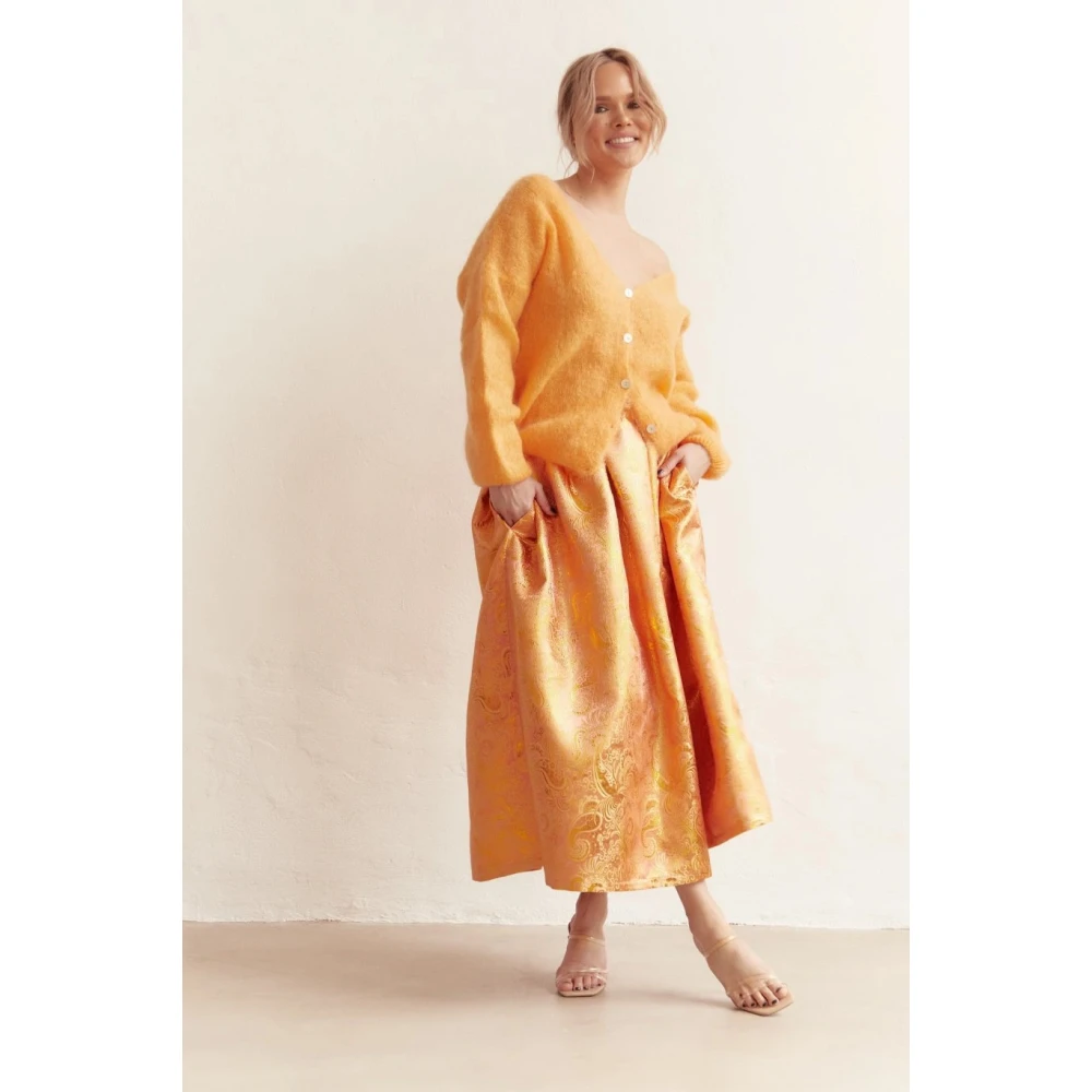American Dreams Batik-geïnspireerde Mohair Cardigan Orange Dames
