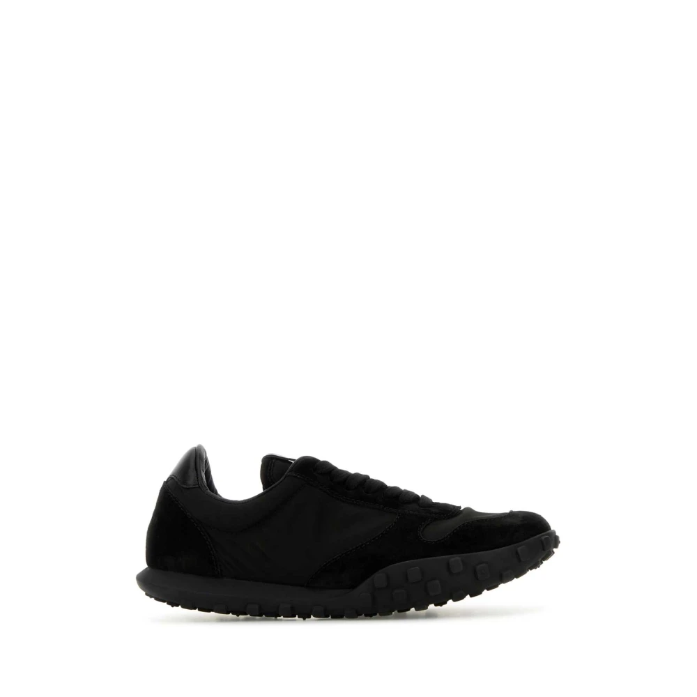 Jil Sander Women's Black Fabric Suede Sneakers