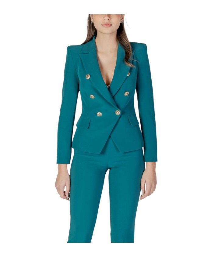 blazer-vert-col-revers-manches-longues