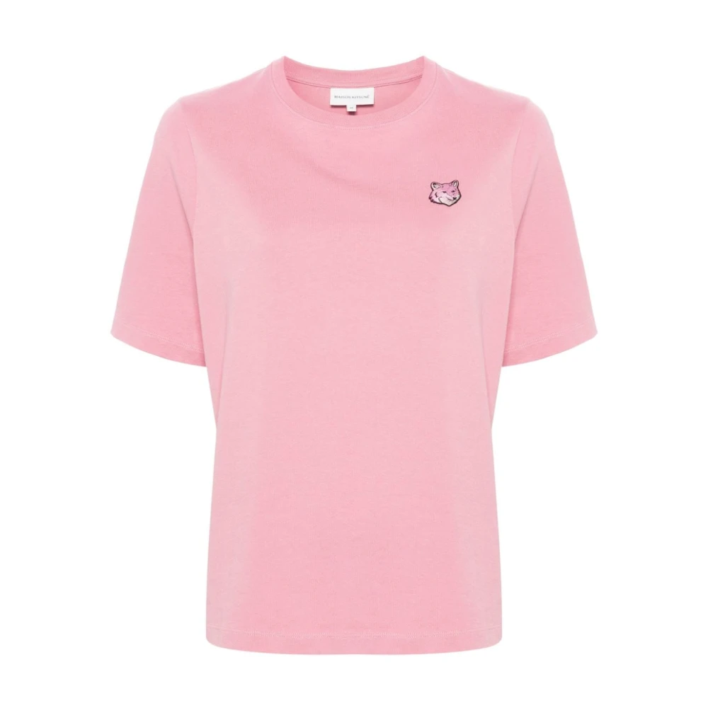 Maison Kitsuné T-shirt met logo Pink Dames