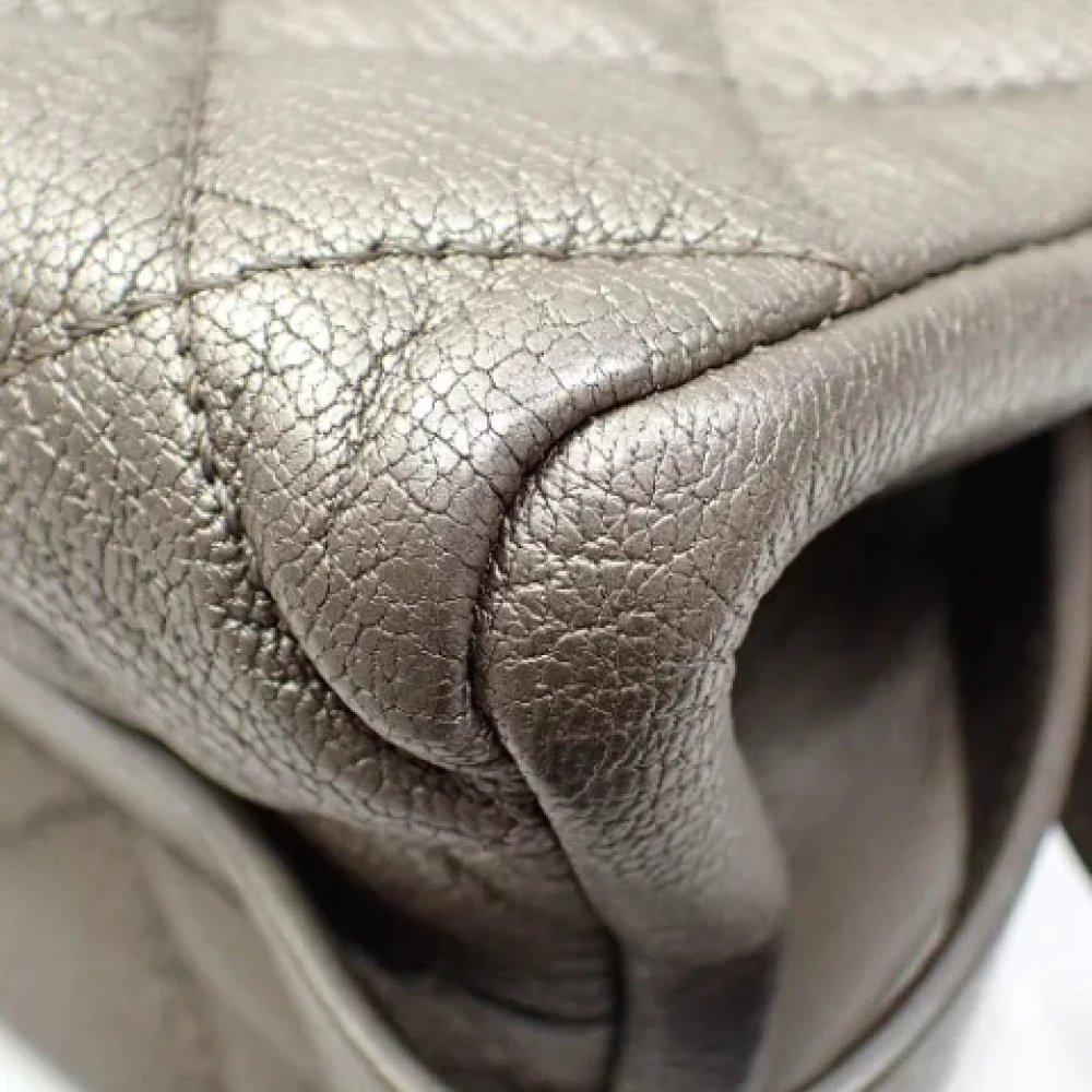 Chanel Vintage Pre-owned Leather chanel-bags Gray Dames