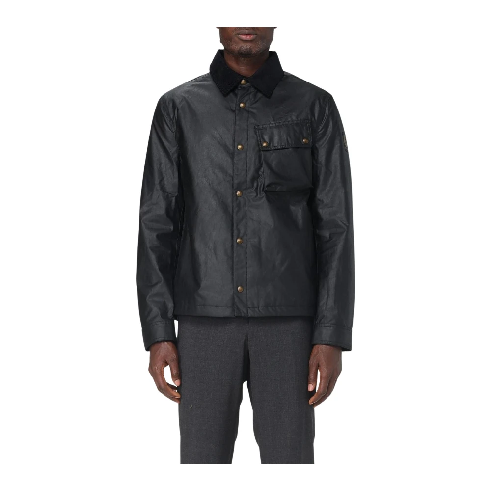 Belstaff , Light Jackets, Male, Black, S, Waxed Cotton Jacket