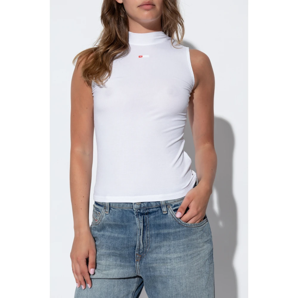 Diesel Top T-Mokky-Sl-Microdiv White Dames