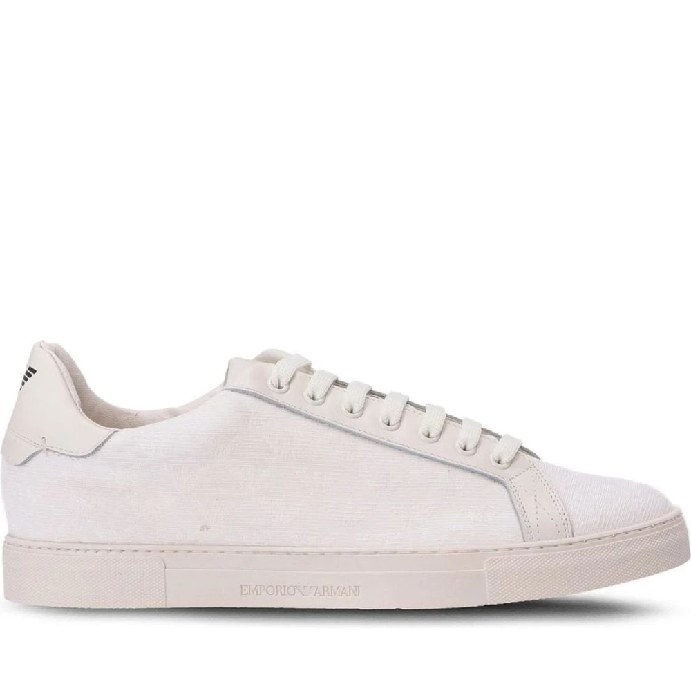 Emporio Armani Men's White Sneakers, 10 Uk, Casual Trainers For