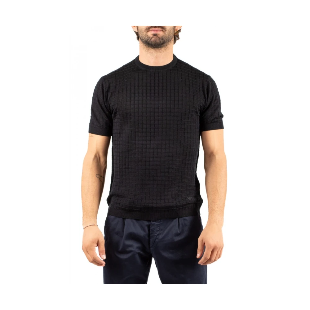 Emporio Armani Herren Schwarz Oberteile, K, Sgröße: