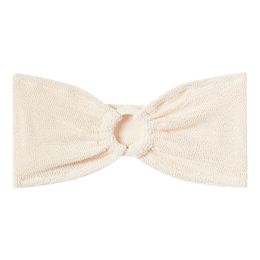 Mc2 Saint Barth Women's Beige Sleeveless Tops, S/M, Yulia Crinkle Bandeau Top