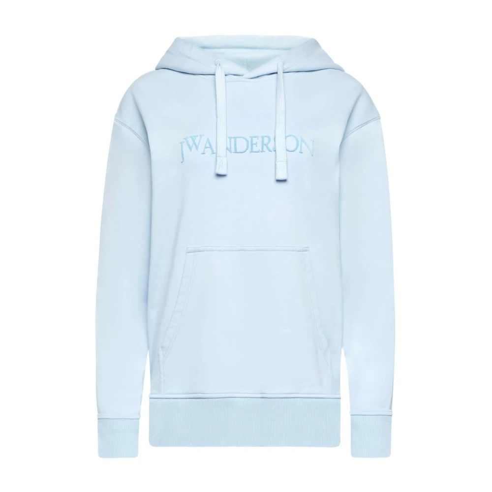 JW Anderson Himmelblå hoodie med logotyp Blue, Herr