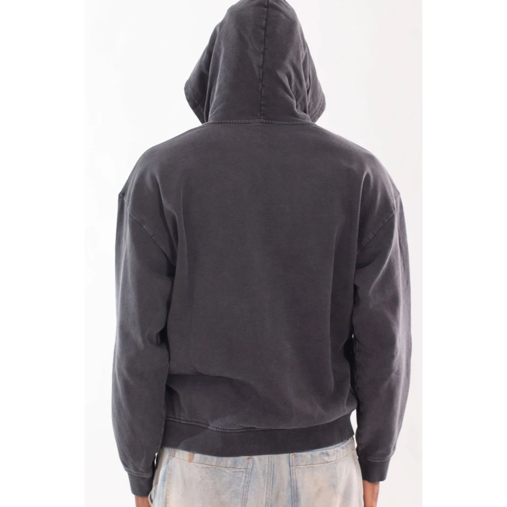 Diesel Geborduurde hoodie voor mannen Black Heren