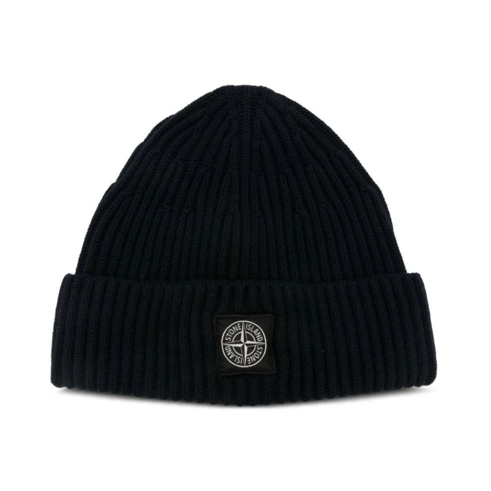 Stone Island Accessories, Male, One Size, Full Rib Rws Wool Beanie Blue