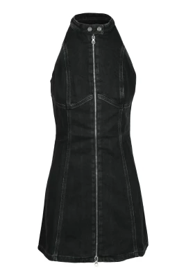 Denimklänning med dragkedja