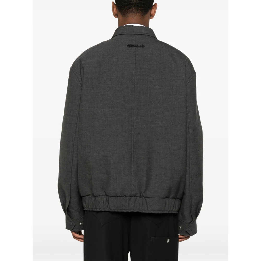 Lanvin Antraciet Wol Zip-Up Jas Gray Heren