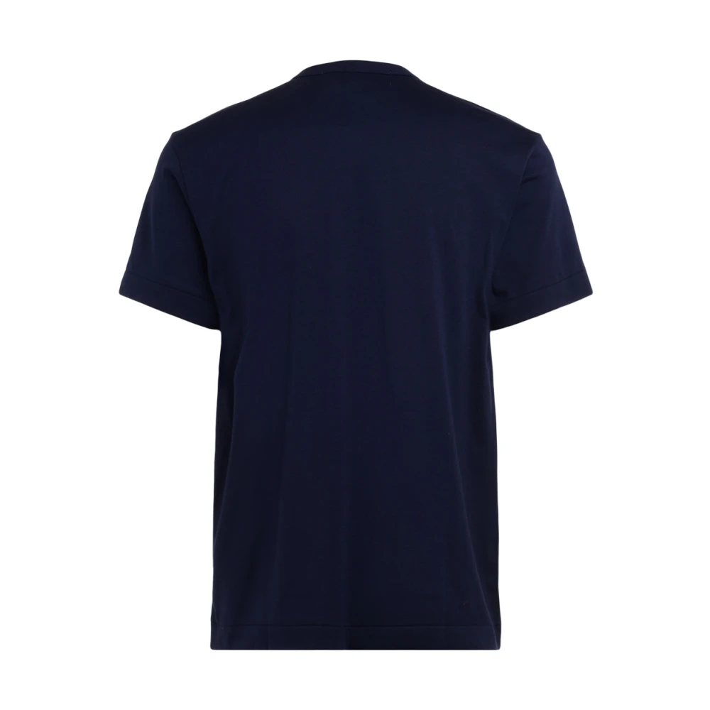 Comme des Garçons Play Blauw Katoenen T-Shirt met Multicolor Harten Blue Heren
