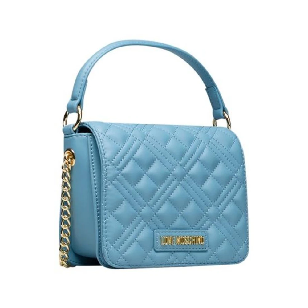 Love Moschino Blauwe Polyethyleen Handtas met Gouden Details Blue Dames