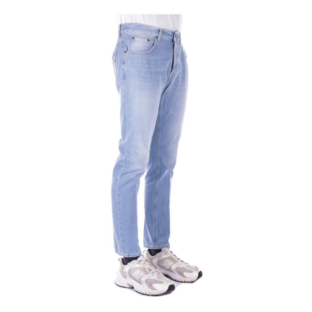 Dondup Blauwe Slim Fit Jeans met Logo Blue Heren