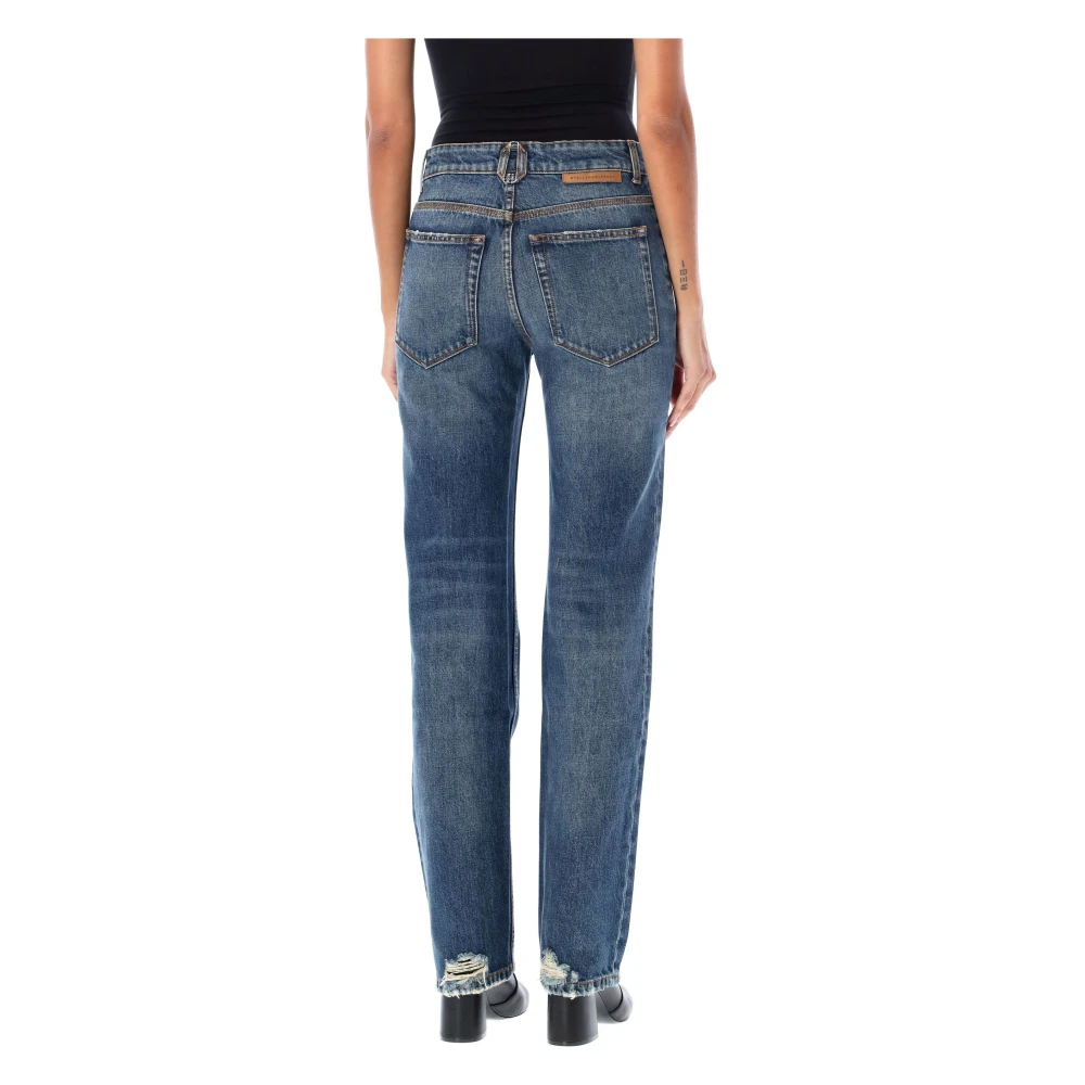 Stella Mccartney Zip Straight Denim Jeans Blue Dames