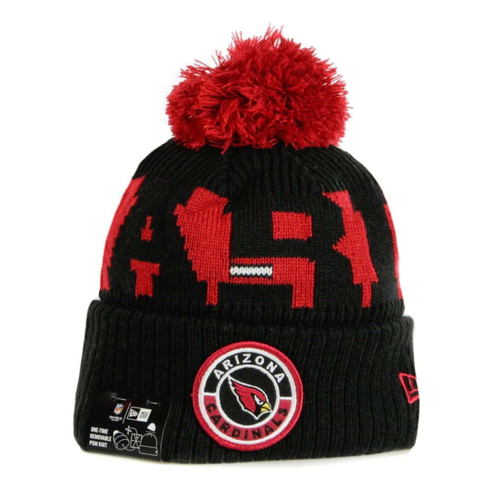 New Era Men's Black Nfl Pom Pom Hat In Team Colors - Accessories - One Size - Accessories