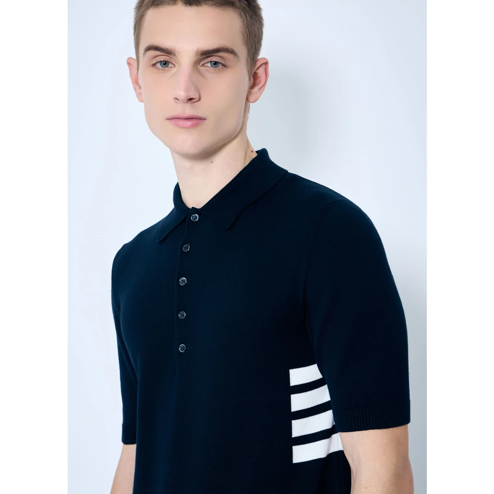 Thom Browne Handtekening Rugbytrui Top Blue Heren