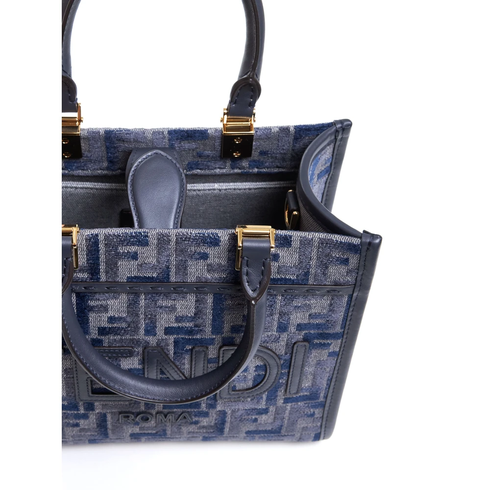 Fendi Suède en Shearling Jas Blue Dames
