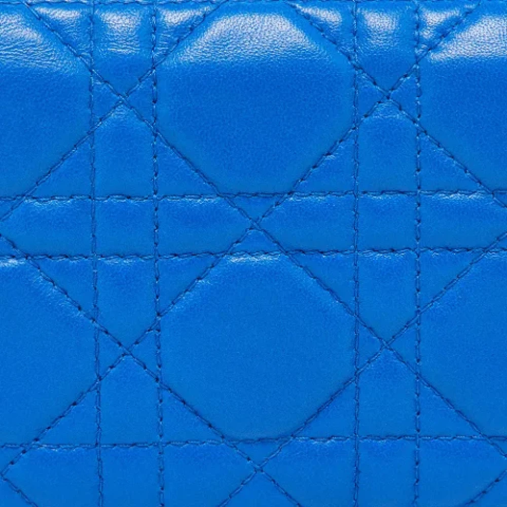 Dior Vintage Pre-owned Leather wallets Blue Dames