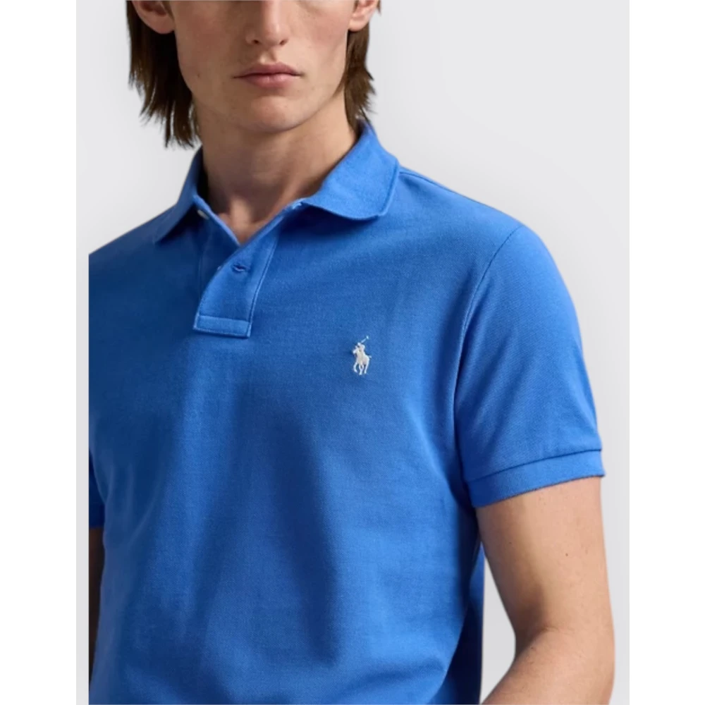Polo Ralph Lauren Slim-Fit Piqué Polo Gebreid Blue Heren